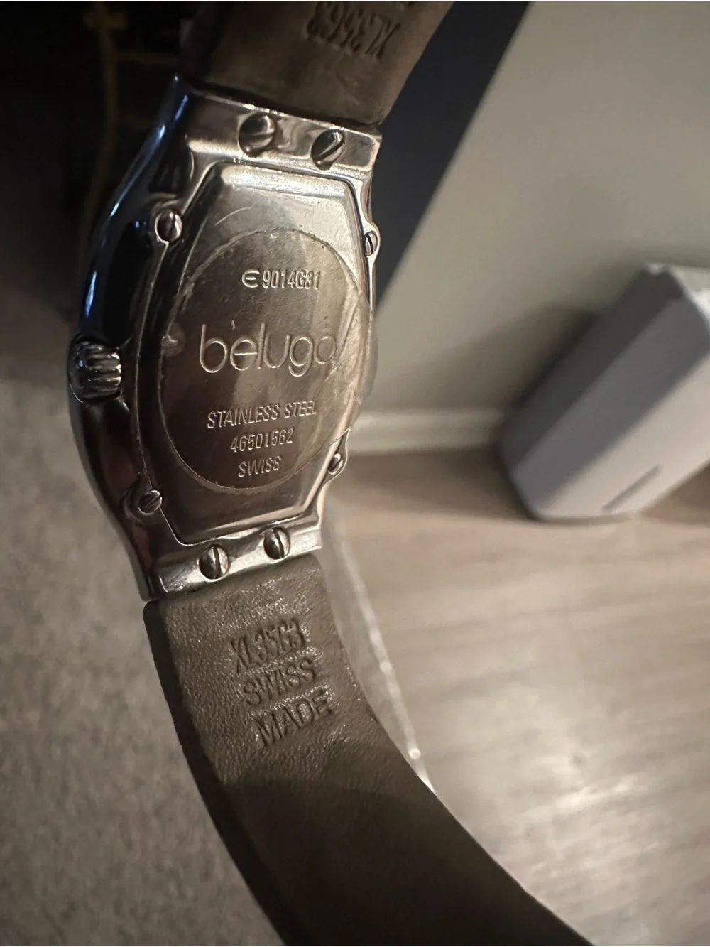 Women's Silver Dial Watch with Beige Leather Strap